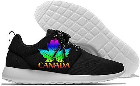 Rainbow Canada Maple Leaf Men Mesh Breathable Casual Sneakers Lightweight Athletic Tennis Walking Running Shoes