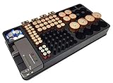 Battery Storage Organizer Holder with Tester - Battery Caddy Rack Case Box Holders Including Battery Checker For AAA AA C D 9V And Small Watch Batteries - Fits in a Drawer or Wall Mount