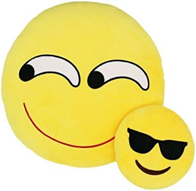 UBAOXIN Emoji Pillow Smiley Silly Face Soft Throw Pillow Stuffed Plush Pillow Kids Toy Decorations (Smirk)