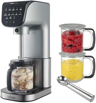 Gelatella, Sorbetière Multifonction, Moteur Brushless, 1,4 L, 11 Programmes, Écran Tactile, Glaces, Boissons Froides, Smoothies, Milkshakes, Sorbets, 2 Pots Tritan, Technologie CreamPulse