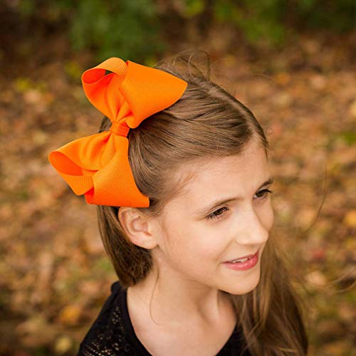 12pcs Hair Bows for Girls 6" Big Boutique Bow Alligator Clips Grosgrain Ribbon Hair Accessories Toddlers Kids Teens