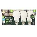 Greenlite - 4 pack - 9W LED Bulb 60W Equivalent- Dimmable A19