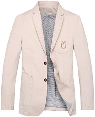 Nothar Men's Slim Fit Suits Casual Two Button Flap Pockets Solid Blazer Jacket