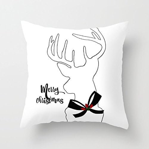 Home Decorative Square Pillow Case Cushion Cover 16X16 Inches Christmas Reindeer