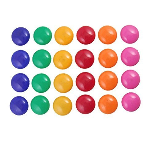 Witkey 24 Pcs Assorted Color 30mm Round Presentation Whiteboard Magnet Button