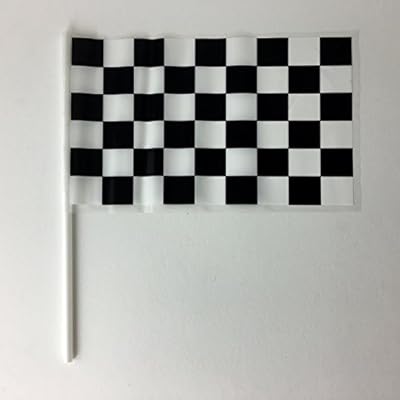 Adorox Plastic Checkered Mini Race Flags Nascar Theme Party Favor Decoration (Black/White (72 Flags))