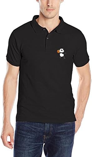 Men's Dude Perfect Basketball Panda Solid Uniform Short Sleeve Polo Shirt Medium