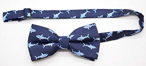 Carahere Boys Handmade Adjustable Pre-Tied Pattern Bow Ties For Kids Toddler Bow Ties (shark pattern)