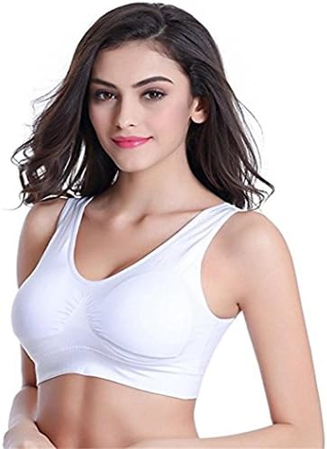 WODEBUY Women Fitness Bra with Strong Support(XX-Large, White)