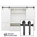 SMARTSTANDARD 8FT Mini Sliding Barn Door Hardware Track Kit -Super Smoothly and Quietly -Used for Double Opening Cabinet, TV Stand, Closet, Window -Fit 24