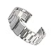 Kai Tian Stainless Steel Watch Band Brushed Finish Metal Watch Strap 18mm/20mm/22mm/24mm Double Buckle Bracelet Black Silver