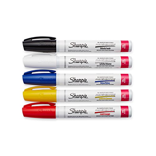 Sharpie Oil Based Paint Markers, Medium Point, Assorted Classic Colors, Set of 5 - 34971PP - coolthings.us