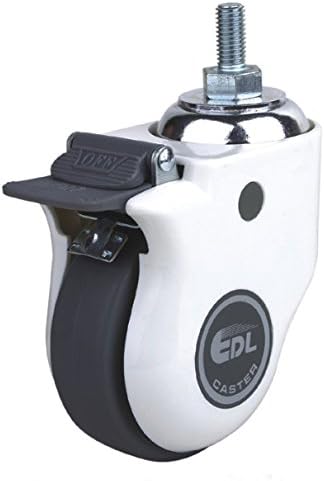 1PC EDL Medical Caster 4" 110Kg TPE Wheel Castor Threaded Dual Brake type Industrial Caster Wheel for trolley hospital bed