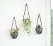 Mkono Ceramic Hanging Planter Modern Succulent Air Plant Flower Pot Wall Decor, Gray, Set of 3thumb 1