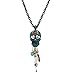Charm Dangling Sugar Skull Pendant Long Necklace 30 inch (Patina)
