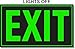 Photoluminescent Exit Sign (Green) / UV Inks on Aluminum | HEAT Resistant | COLD Tolerant | WEATHER Proof. - MADE IN USA -