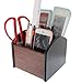 Coideal Remote Control Holder Caddy Wood, Rotating Wooden Pen Pencil Holder Organizer Medium Revolving Desktop Office Supplies Storage for Table (4 Compartments)