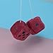 WINOMO 2.8 Inch Red Fuzzy Dice Auto Car Rearview Mirror Hanging Accessories for Car Decoration