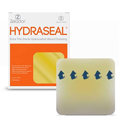 Hydrocolloid Thin Wound Dressing – Waterproof, Breathable & Adhesive Patches for Faster Healing, Blister & Acne Protection – Ideal for Sensitive Skin 15cmx15cm x 5