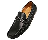 Amali Mens Pebble Grain Smooth Classic Driver, Comfortable Driving Shoe with Ornament, Style Sonny