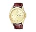 Citizen Men's Goldtone Watch with Brown Leather Strap