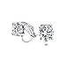 2CT Brilliant Cut Solitaire Round Cubic Zirconia CZ Clip On Stud Earrings For Women Non Piercing Silver Plated Brass