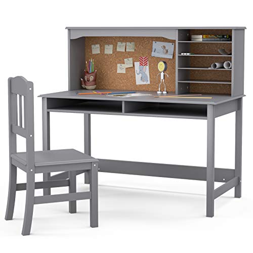 mecor Kids Desk and Chair Set with Shelves, Display Board and Drawers