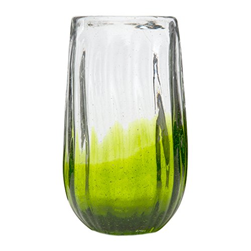 Amici Home, 7MCR069S6R, Rosa Hiball Drinking Glass, Translucent Lime Ombre, Recycled Handblown Artisanal Mexican Tabletop Glassware, 20 Ounce Capacity, Set of 6 - Thumbnail 2