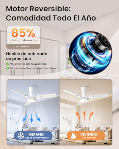 Airwit Ventilador de Techo con Luz LED, 41 Pulgadas, Motor DC Silencioso, 3 Aspas, Abanico de Techo Moderno con Control Remoto para Interior Acabado En Madera Amarilla, Color Madera Clara