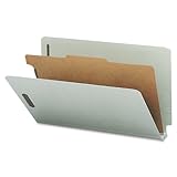 Smead End Tab Pressboard Classification File Folder with SafeSHIELD Fasteners, 1 Divider, 2