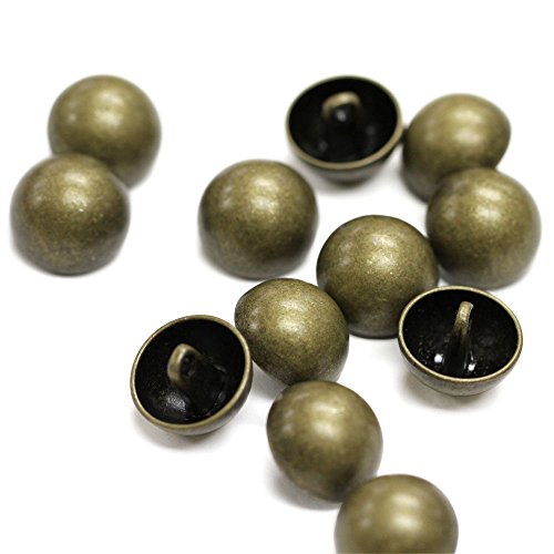 Set of 12 Classic Antique Brass Dome Buttons