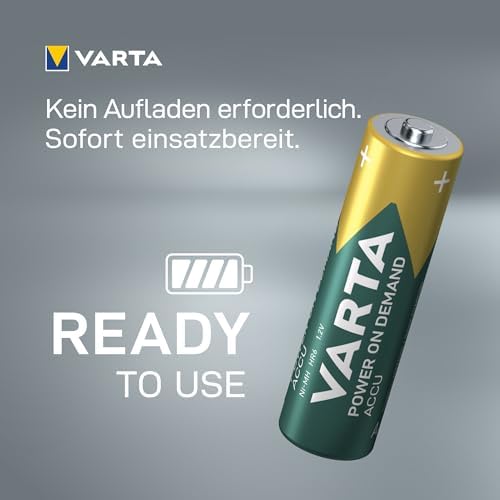 Batterien AA, wiederaufladbar 4 Stück, Recharge Accu Power on Demand