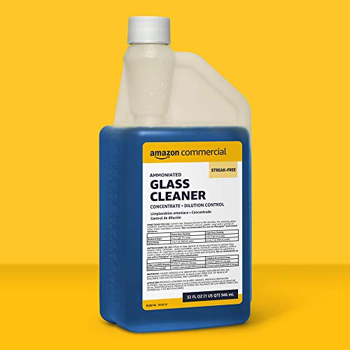 AmazonCommercial Glass Cleaner, Concentrate, Dilution Control, 32-Ounces, 6-Pack