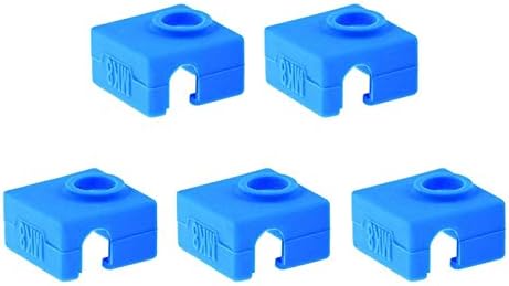 SOOWAY3D Printer Heater Block Silicone Cover MK7/MK8/MK9 Hotend Compatible with Creality CR-10,10S,S4,S5,Ender 3, ANET A8 Pack of 2 (Blue-5 pcs)