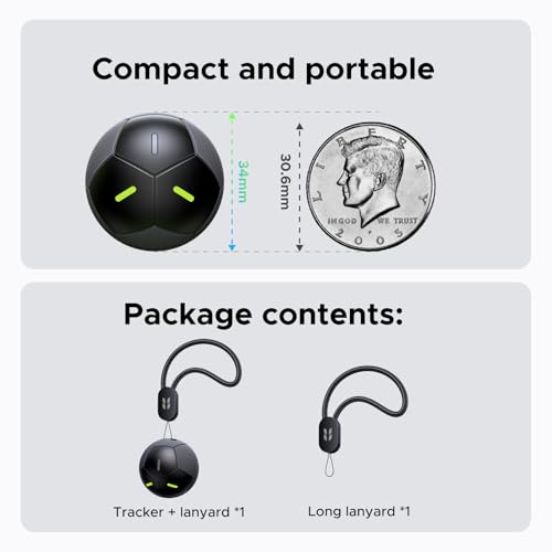 UGREEN FineTrack2 Soccer-Shaped Air Tracker Tag (iOS Only), Bluetooth Key Finder Compatible with Apple Find My, 7-Year Battery Life Smart Locator for Keys Luggage Wallet, Glow in The Dark, Waterproof