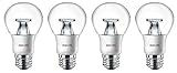 Philips New 60-Watt Equivalent A19 LED Light Bulb Soft White - 2700K - 4 Pack (Clear)