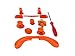 Haobase Xbox 360 Controller Custom Mod Kit - ORANGE - Thumbsticks, Dpad, RB LB, ABXY, Trim, Triggers, Guide - ORANGE