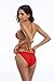 SHEKINI Women's Triangle Bikini Set Halter Sexy Bathing Suits String Low Waisted Two Piece Swimsuit(Rose red, Large)