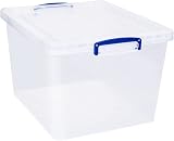 Really Useful Box Nestable Plastic Storage 33.5 Litre Clear Pack of 3 view 7
