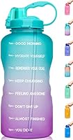 Venture Pal Large 1 Gallon/128 OZ (When Full) Motivational BPA Free Leakproof Water Bottle with Straw & Time Marker...