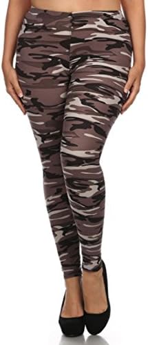 NioBe Women's Plus Size Fashion Design Leggings (Camo)
