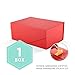 PACKHOME Gift Box 9x6.5x3.8 Inches, Rectangle Collapsible Box with Magnetic Lid for Gift Packaging (Matte Red, Grain Texture)