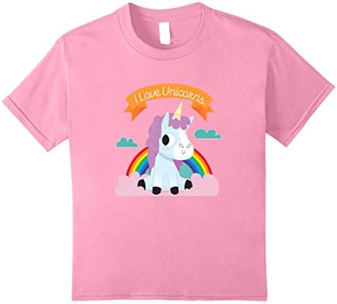 Kids I Love Unicorns And Rainbows - Graphic T-shirt 8 Pink