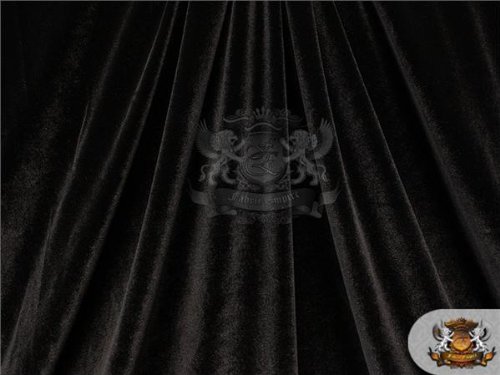 Stretch Velvet Fabric 19 BLACK / 58" Wide / Sold by the yard