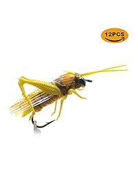 YZD   Juego de 6 moscas de pesca realistas Hopper, 3 tamaños, 5 colores, para pesca de trucha, pike, carpa, pesca con mosca