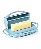 Butterie Flip Top Butter Dish For Countertop or Refrigerator, BPA Free, Blue