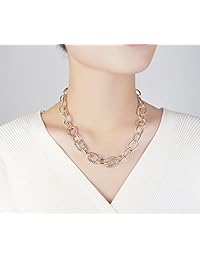 UNY - Collar corto para mujer, estilo vintage, vintage, retro, moderno, 2 tonos, doble giro