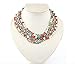 Oliasports Twist Torsade Layers Colorful Ball Beaded Bib Choker Collar Necklace