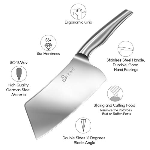 DDF iohEF Chinese Meat Cleaver, Larger Size Stainless Steel Kitchen