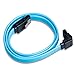 CYLAPEX SATA Cable III 3.0 Revision 18inch 6 Gbps with Locking Latch, 90-Degree to 180-Degree Plug Blue Pack of 6